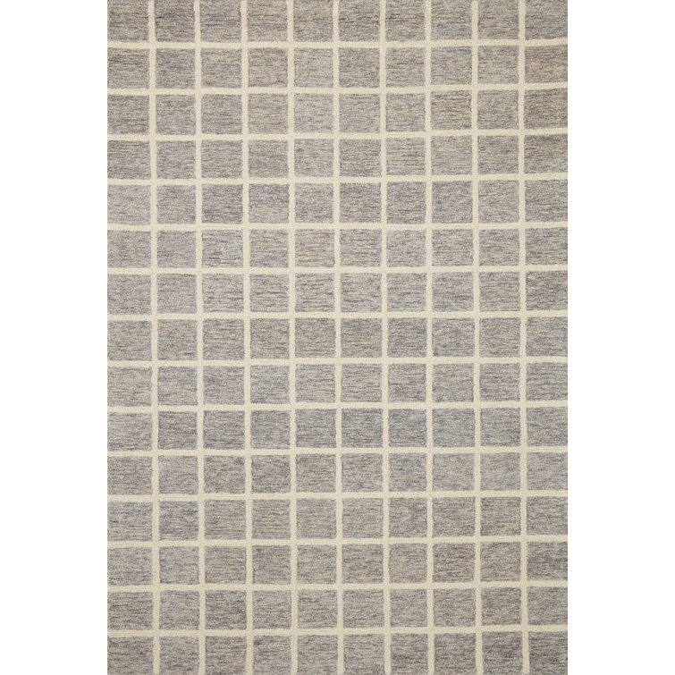 Chris Loves Julia x Loloi Polly Checkered Slate/Ivory Area Rug